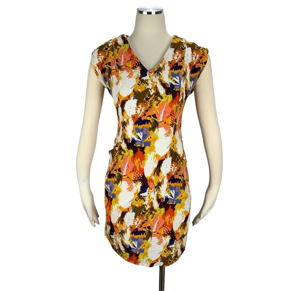 MAPLE 4 Sheath Dress Orange Sleeveless Knee Length Lined